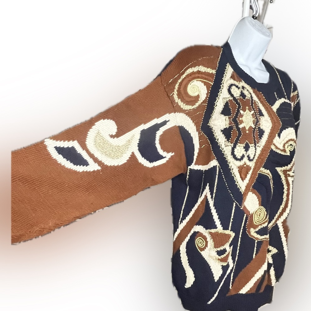 Vintage 90s Oversized Embellished Maximalist Sweater